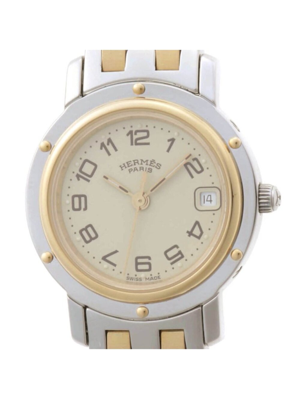 Hermes Clipper Watch Stainless Steel Ivory